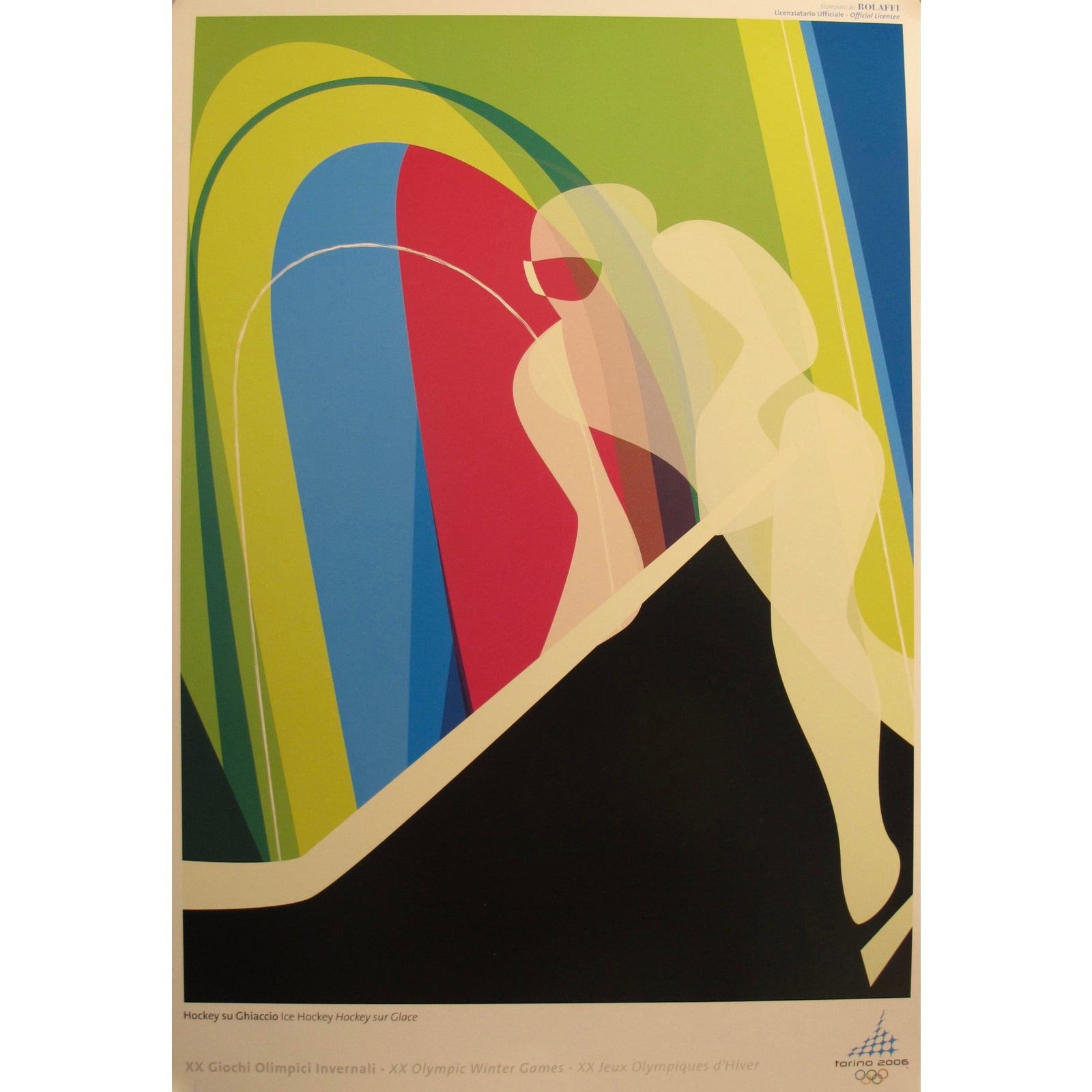 Vintage Original Olympic Poster Torino 2006 Hockey Chairish