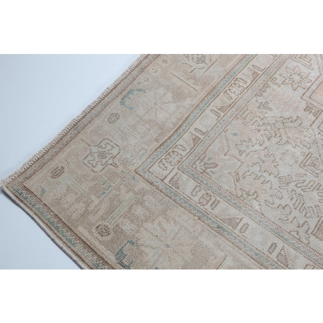 Mid 20th Century Elegant Faded Persian Heriz Rug – Soft Beige, Taupe & Blue -7' 7'' X 10' 4'' For Sale - Image 4 of 12