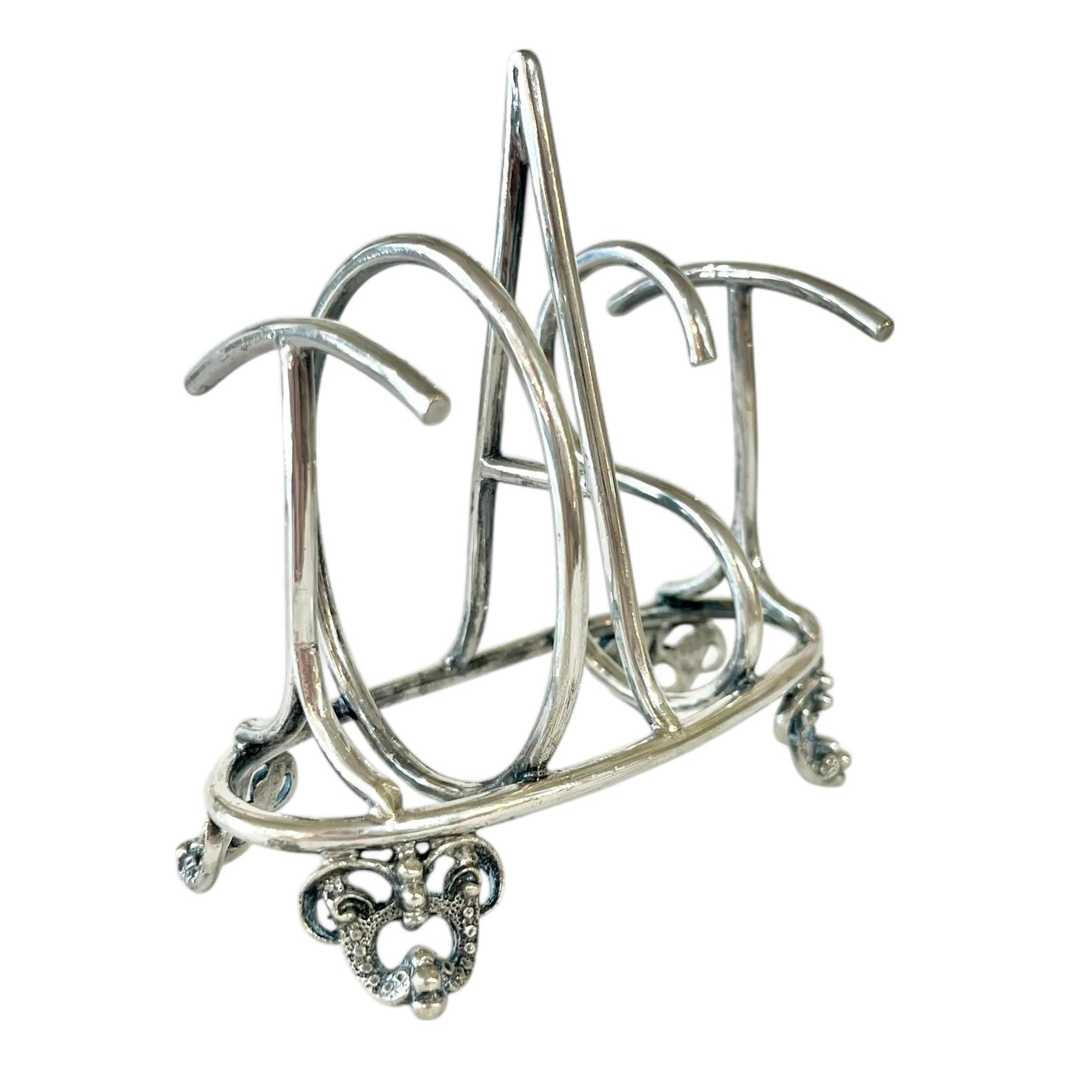 Antique English Silver Plate Toast Rack | Chairish