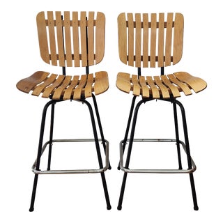 1960s Arthur Umanoff Style Bar Stools - Set of 2 For Sale