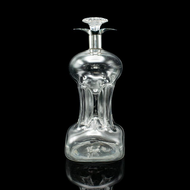 Traditional Antique Spirit Decanter, English, Glass, Silver, Port, Brandy Bottle, Edwardian For Sale - Image 3 of 12