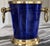 Contemporary Nicole Miller Cobalt Crackle Glass & Brass Wine Chiller For Sale - Image 3 of 8