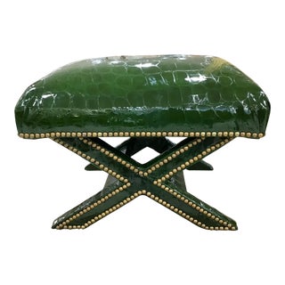 Late 20th Century Hollywood Regency X-Form Stool For Sale
