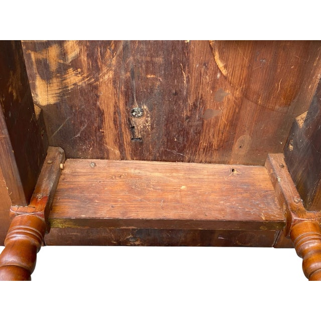 Antique Pumpkin Pine Drop Leaf Harvest Table / Dining Table Long & Narrow For Sale - Image 12 of 12