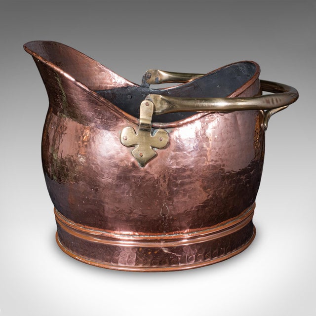Mid 19th Century Antique Hand Finished Coal Scuttle, English, Copper, Brass, Fireside, Victorian For Sale - Image 5 of 10