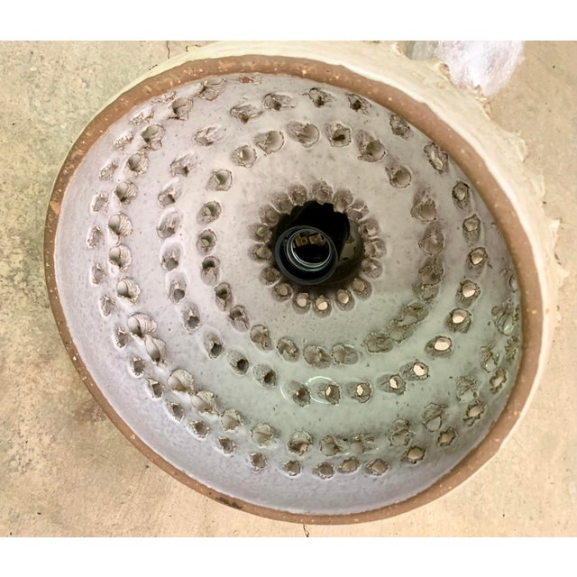 Gray Brutalist Danish Ceramic Pendant Lamp For Sale - Image 8 of 9