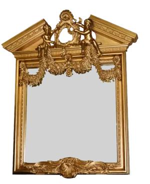 English Neo-Classical Gilt Mirror with Palladian Cherubs