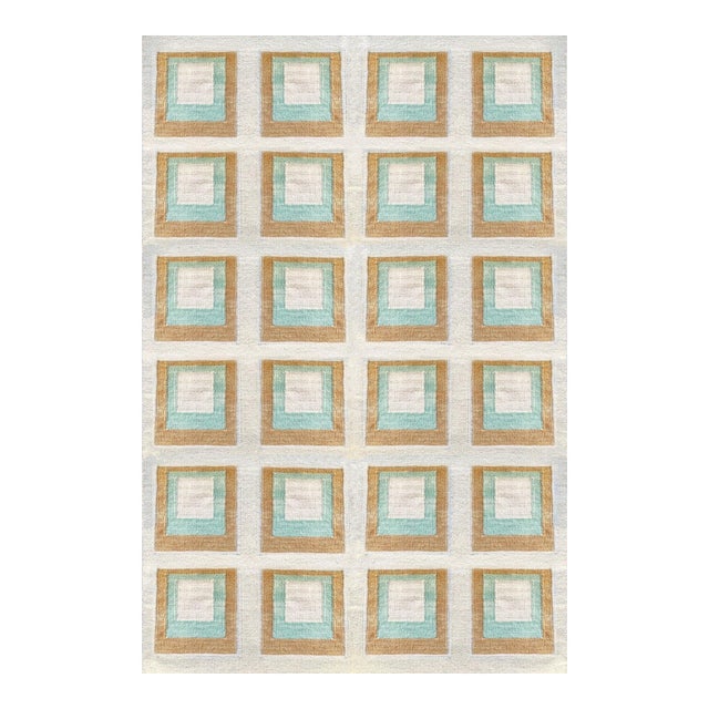 Color Study Handwoven Wool Flatweave 8' x 10' Rug - Silver Lake For Sale