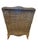 Late 20th Century Carved British Colonial Wicker Club Chair by Acacia Furniture & Two Leather Pillows For Sale - Image 11 of 12