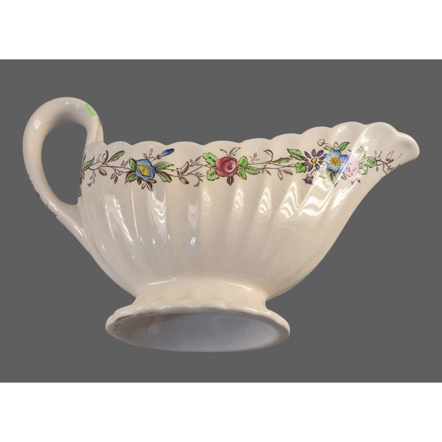 Vintage Spode Copeland England Felicity Floral Pattern Gravy Boat For Sale - Image 6 of 8