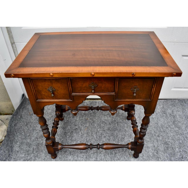 Antique Walnut Table William and Mary Style Accent Side 3 Drawers For Sale - Image 14 of 16