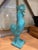 Mid 20th Century Vintage Turquoise Glazed Ceramic Rooster Figurine For Sale - Image 5 of 6