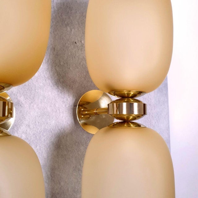 Metal 1980s Pair of Amber Murano Glass, Mid Century Modern Sconces For Sale - Image 7 of 11