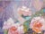Original oil painting by Sean Wu, A bouquet of flowers in full bloom in a glass vase.