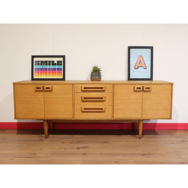 Mid 20th Century Mid Century Modern Vintage Sideboard Credenza in the Style of Uniflex Danish Style For Sale - Image 5 of 15