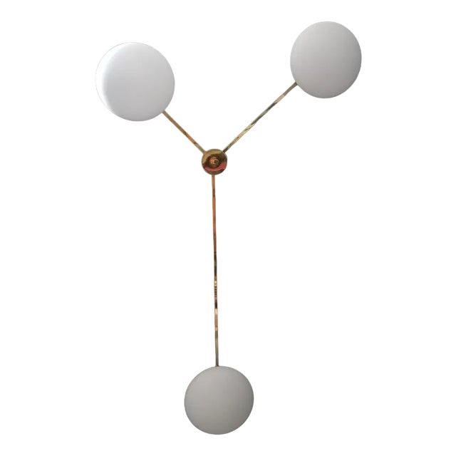 Wall Lamp Model Three Runes in Polished Brass in the style of Angel Lelii for Arredoluce For Sale