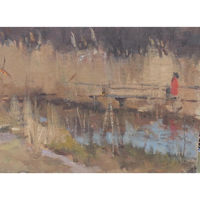 Original Impressionism Oil Painting: Autumn Landscape, Ukrainian Artist, 1970s 35-48 For Sale - Image 6 of 6