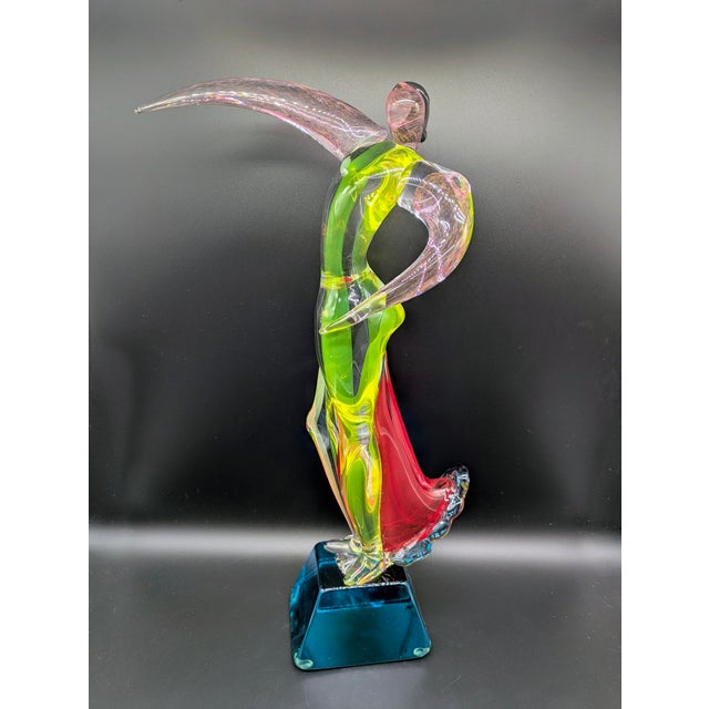 1990s 1990s Original Murano Glass "Bailadore" Sculpture: Signed Voltolina For Sale - Image 5 of 11