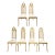 Set of 6 Hollywood Regency Gothic Revival Gilt Dining Chairs With Bouclé Upholstery For Sale