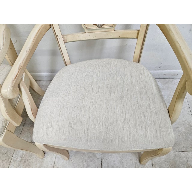 White Ethan Allen Legacy Caribbean Hospitality Pineapple Dining Room Armchairs - a Pair For Sale - Image 8 of 10