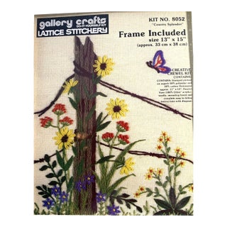 Gallery Crafts Kit No. 8052 Do-It-Yourself Kit Lattice Stitchery Frame Included 13"x15" For Sale