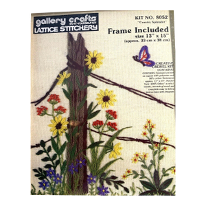Gallery Crafts Kit No. 8052 Do-It-Yourself Kit Lattice Stitchery Frame Included 13"x15"