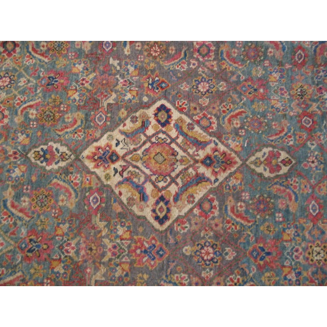 1820s Green Herati Medallion Antique n.w. Persian Gallery Rug 6'10" X 17' Handknotted Wool Carpet For Sale - Image 11 of 18