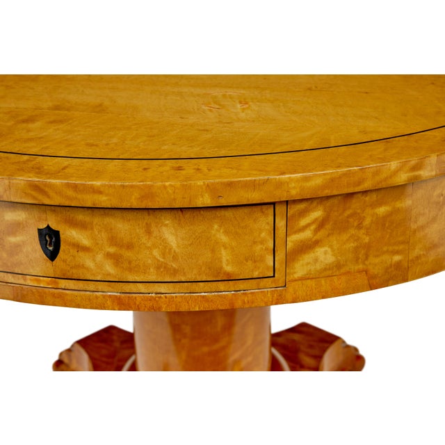Late 19th Century 19th Century Swedish Birch Circular Center Table, 1870s For Sale - Image 5 of 7