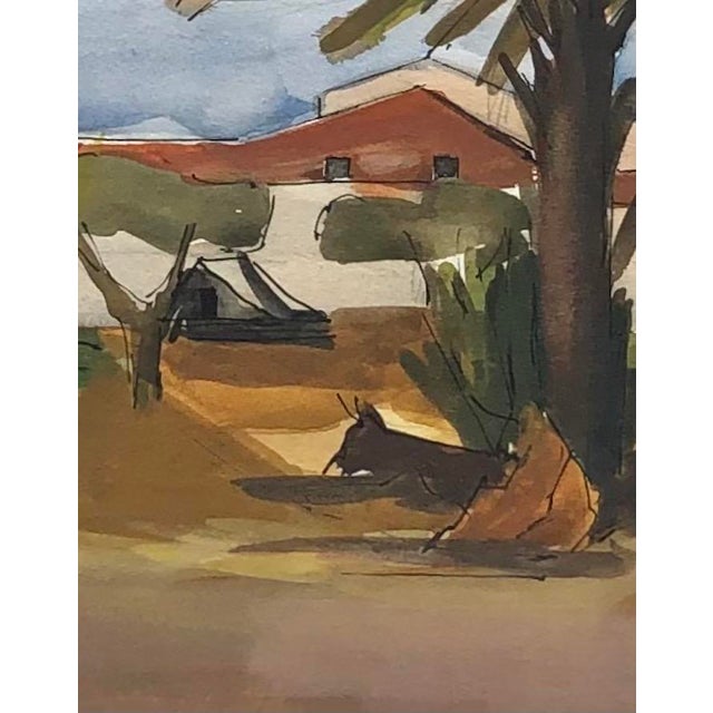 Lison Favarger, Paysage côtier, 1953, Watercolor on Paper For Sale - Image 4 of 7