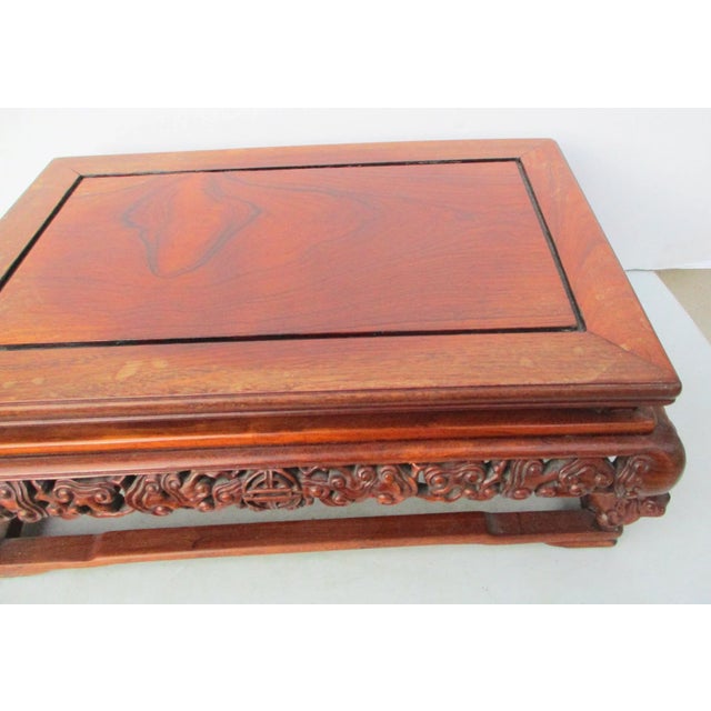 Vintage Elaborate Chinese Hardwood Plant Stand For Sale - Image 4 of 11