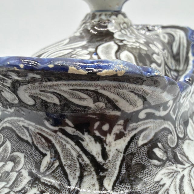Antique Salopian-Type Black Transferware Covered Sugar Bowl, Staffordshire, Circa 1820s For Sale - Image 14 of 18