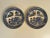Heavy ironstone 1950s restaurant divided dishes in a blue willow transferware with Pagoda Canton Ware Pattern. Excellent...