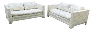 Mid 20th Century Pair of Mid Century Modern Milo Baughman Style Parsons Tuxedo