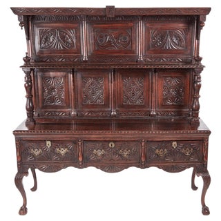 19th Century Carved Oak Dresser For Sale