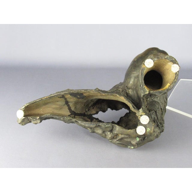 Metal Cast Bronze Head Sculpture of a Woman with Long Hair, 20th Century For Sale - Image 7 of 11