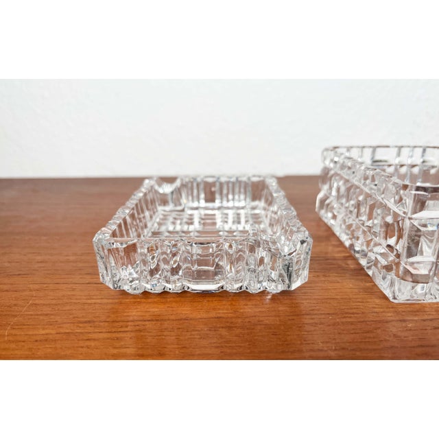 Mid-Century Modern Crystal Glass Stacking Ashtray and Box from Julia, Poland, 1960s, Set of 2 For Sale - Image 18 of 18