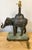 Late 20th Century Maitland-Smith Bronze Asian Elephant Table Lamp on Serpentine Marble Base For Sale - Image 10 of 14
