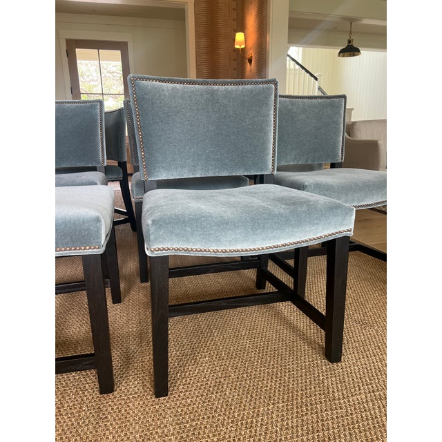 Traditional Custom Lee Industries Dining Chairs in Mohair - Set of 8 For Sale - Image 3 of 12