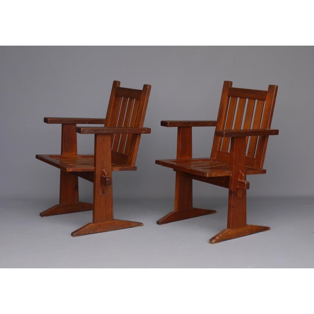 Oregon Pine Armchairs, 1930s, Set of 4 For Sale - Image 13 of 18