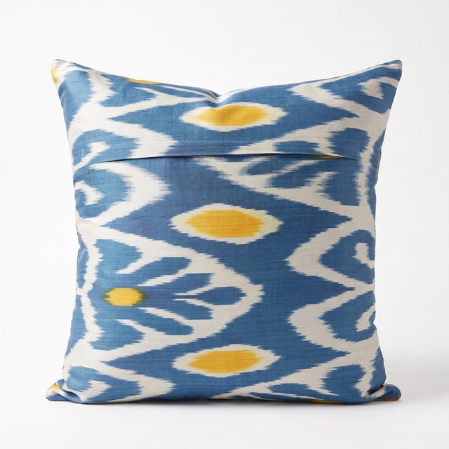 Folk Art Contemporary Outpost Original Marigold Rosette Suzani Pillow For Sale - Image 3 of 5