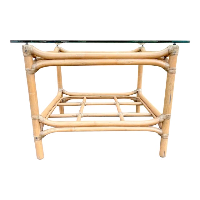 Palm Beach Regency Medium Ficks Reed Rattan Coffee Table For Sale