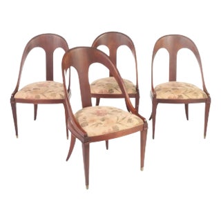 Set of Four Regency Mahogany Spoon Back Dining Chairs For Sale