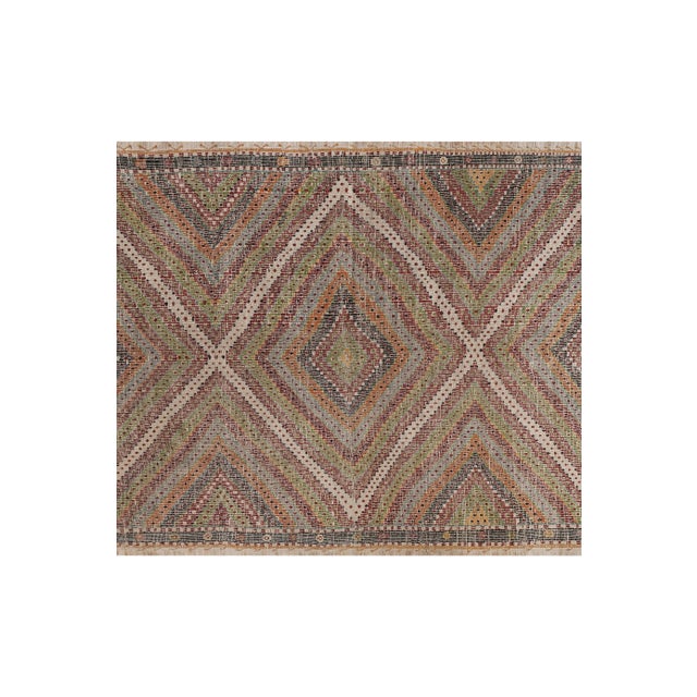 Vintage Turkish Flat-Weave Jajim Kilim Rug 6'8'' X 10'4'' For Sale - Image 4 of 12