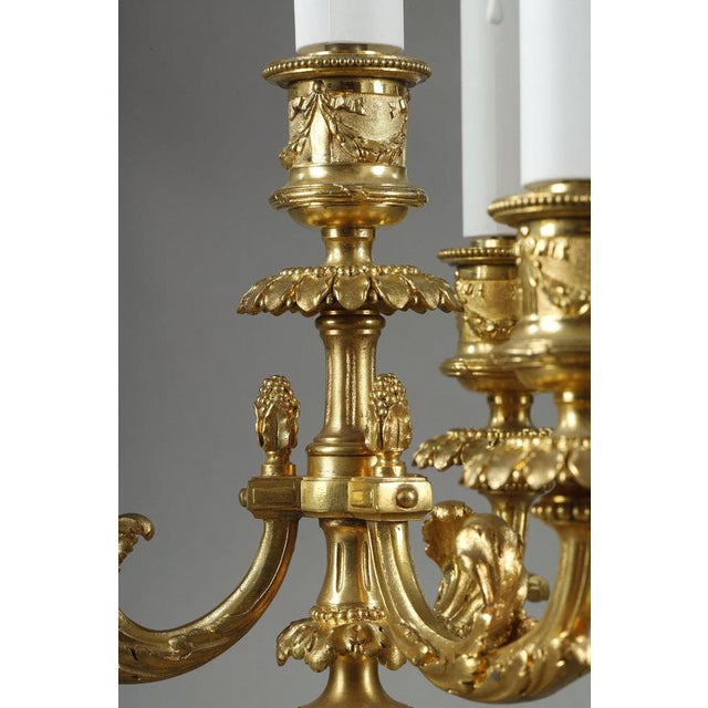 Metal Louis XVI Candelabra in Gilt Bronze, 1900s, Set of 2 For Sale - Image 7 of 18