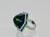 Emerald Emerald Lapis Diamond 18k Ring Size 6.5 For Sale - Image 8 of 12