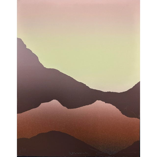 Jack Duganne - Post Modernist Diptych Landscape Serigraph, Signed. Two screen prints form the landscape entitled...