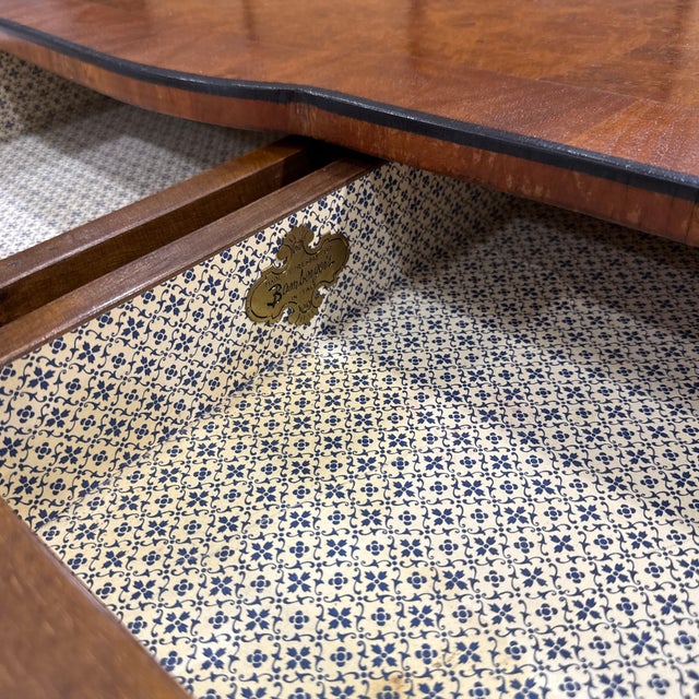 1960s Italian Mid Century Burl Wood Writing Desk For Sale In Atlanta - Image 6 of 7