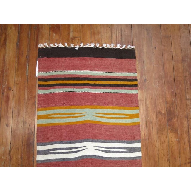 Vintage Zabihi Collection Narrow Long Kilim Runner - 1'9" x 16'11" For Sale - Image 4 of 7