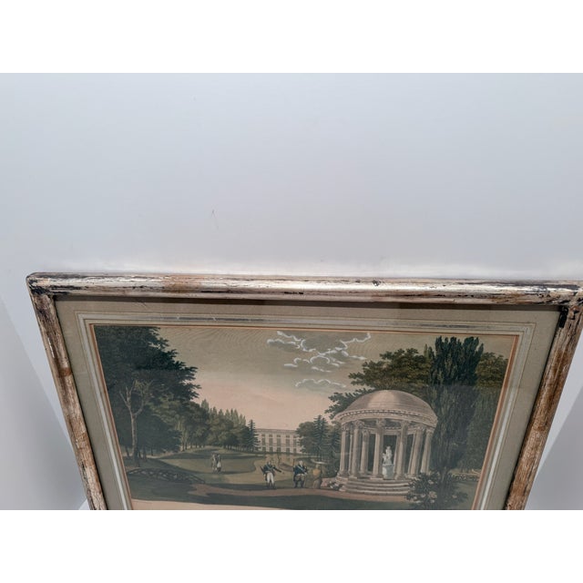 Mid 19th Century Framed Antique Engraving "Vue Du Temple De Vénus Et Du Château Du Petit Trianon Dans Le Grand Parc De Versailles", For Sale - Image 5 of 14
