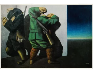 1972 After Rene Magritte "The Hunters on the Edge of Night", First Edition Photogravure